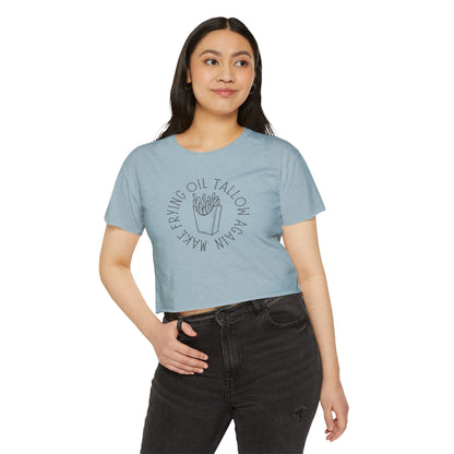 Make Frying Oil Tallow Again, Fries - Women's Crop Top