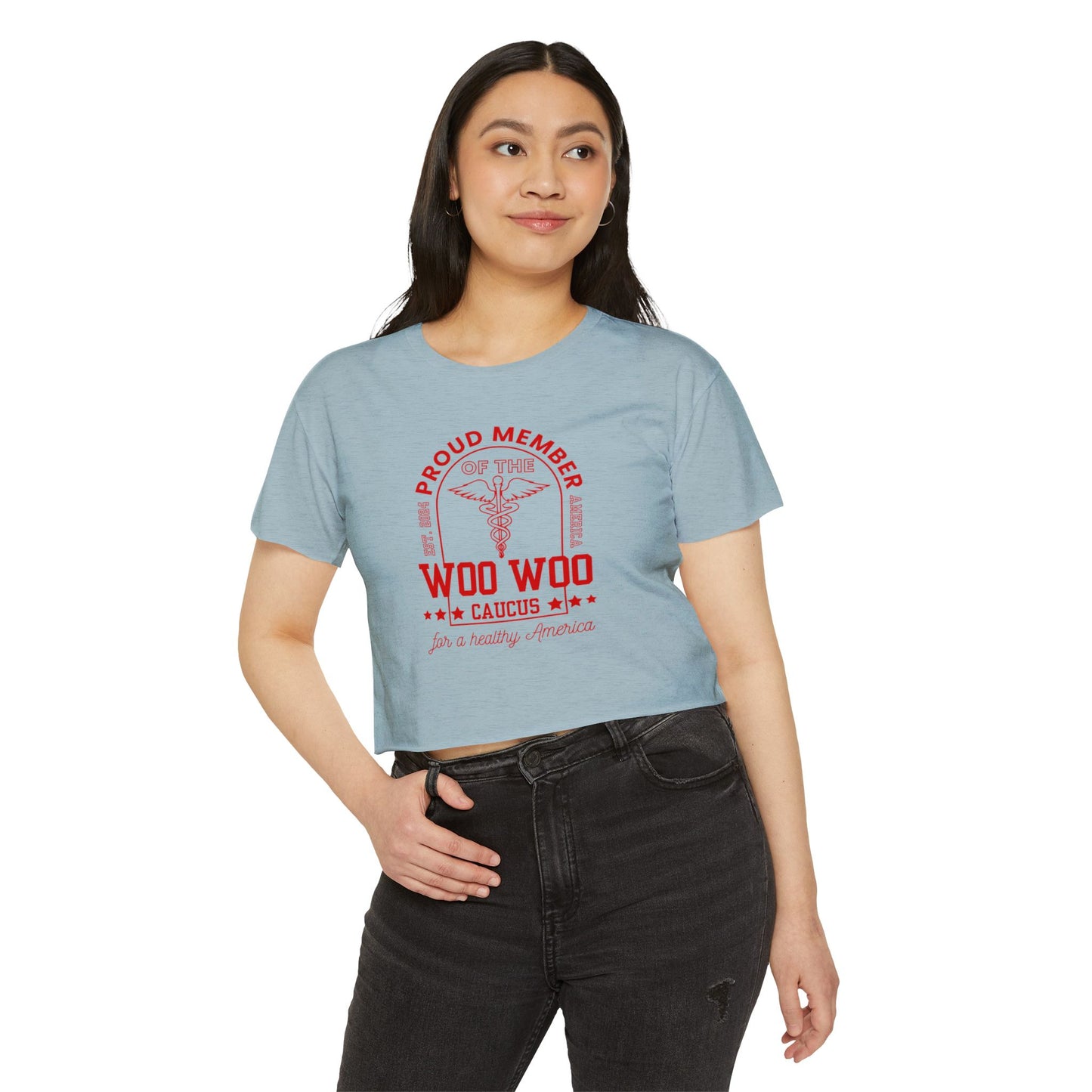 Proud Member of the Woo Woo Caucus - Women's Crop Top, Red