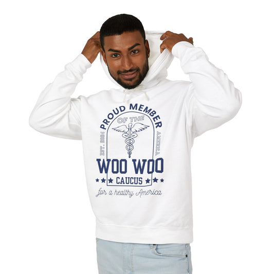 Proud Member of the Woo Woo Caucus - Unisex Lightweight Hooded Sweatshirt, Navy