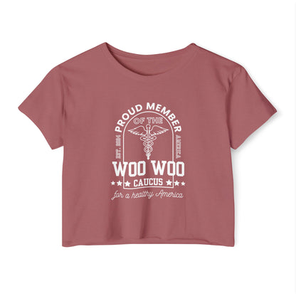 Proud Member of the Woo Woo Caucus - Women's Crop Top, Navy