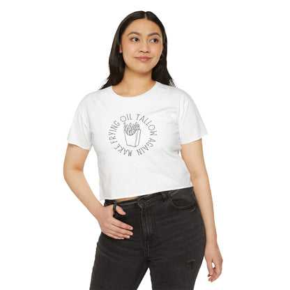 Make Frying Oil Tallow Again, Fries - Women's Crop Top