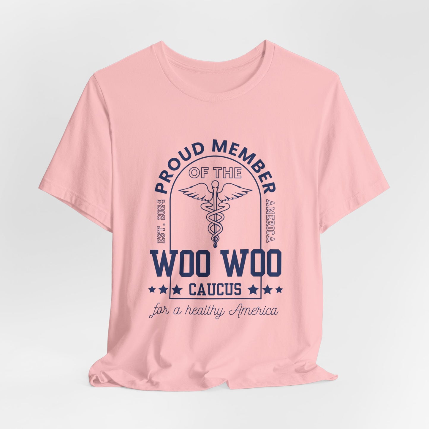 Proud Member of the Woo Woo Caucus - Unisex Jersey Short Sleeve Tee, Navy