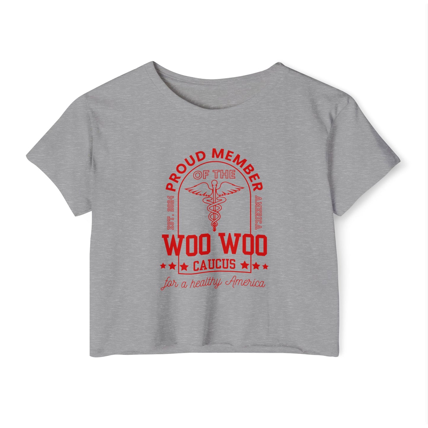 Proud Member of the Woo Woo Caucus - Women's Crop Top, Red