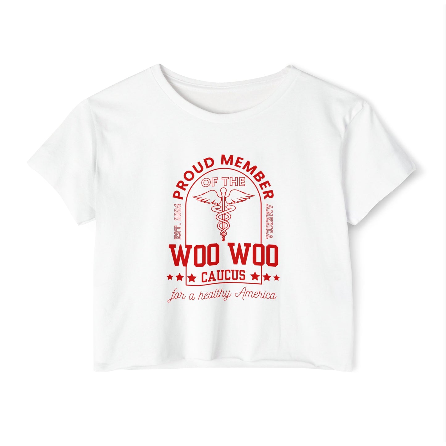 Proud Member of the Woo Woo Caucus - Women's Crop Top, Red