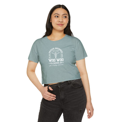 Proud Member of the Woo Woo Caucus - Women's Crop Top, Navy