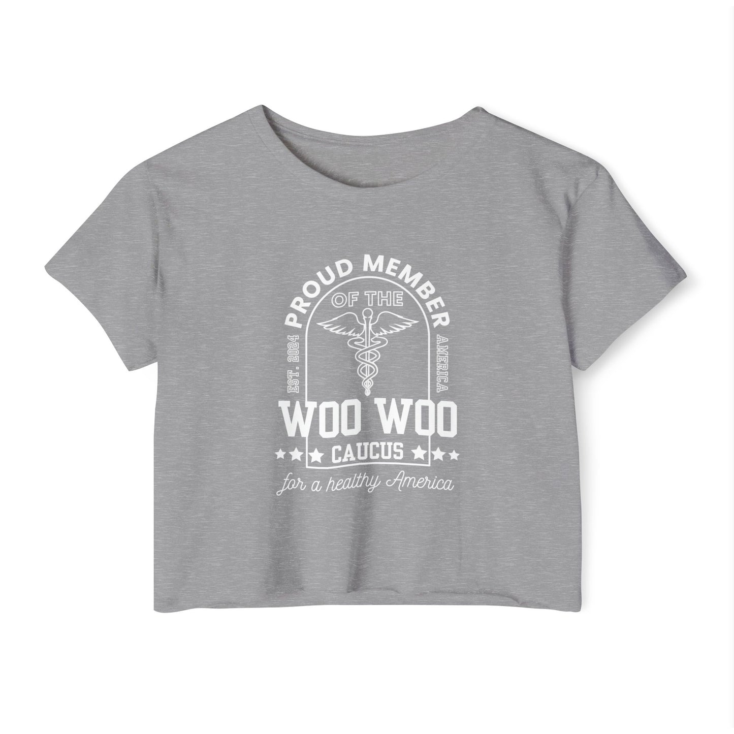 Proud Member of the Woo Woo Caucus - Women's Crop Top, Navy