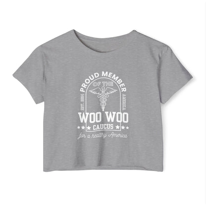 Proud Member of the Woo Woo Caucus - Women's Crop Top, Navy