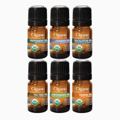 Essential Oils Set, Organic Aromatherapy Set, Top 6, 5ml